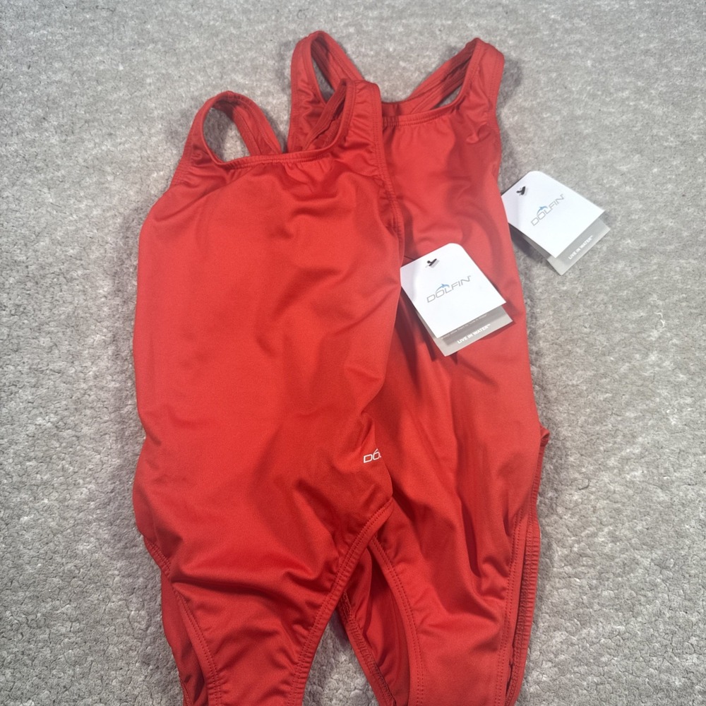 Dolfin Red Swimsuit bundle of 2 size 30/32 One Piece New with Tags lot of 2